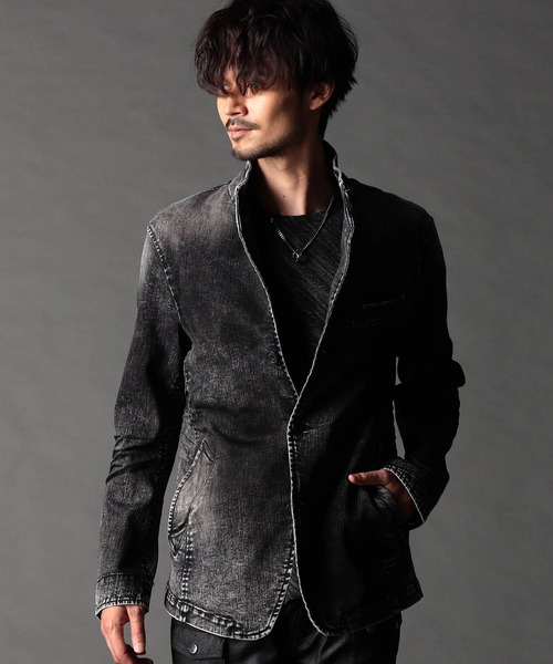 NICOLE CLUB FOR MEN（ニコルクラブフォーメン）の「シワ加工スタンドカヴァーオール（カバーオール・メンズ・オフホワイト/チャコール/ブルー/インディゴブルー・MEDIUM/LARGE/X-LARGE）」の2枚目の写真