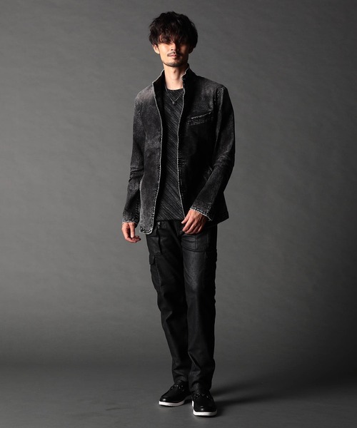 NICOLE CLUB FOR MEN（ニコルクラブフォーメン）の「シワ加工スタンドカヴァーオール（カバーオール・メンズ・オフホワイト/チャコール/ブルー/インディゴブルー・MEDIUM/LARGE/X-LARGE）」の15枚目の写真