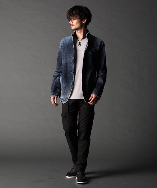 NICOLE CLUB FOR MEN（ニコルクラブフォーメン）の「シワ加工スタンドカヴァーオール（カバーオール・メンズ・オフホワイト/チャコール/ブルー/インディゴブルー・MEDIUM/LARGE/X-LARGE）」の21枚目の写真