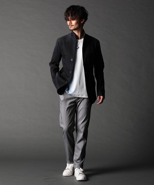 NICOLE CLUB FOR MEN（ニコルクラブフォーメン）の「シワ加工スタンドカヴァーオール（カバーオール・メンズ・オフホワイト/チャコール/ブルー/インディゴブルー・MEDIUM/LARGE/X-LARGE）」の19枚目の写真