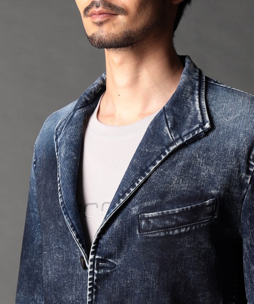 NICOLE CLUB FOR MEN（ニコルクラブフォーメン）の「シワ加工スタンドカヴァーオール（カバーオール・メンズ・オフホワイト/チャコール/ブルー/インディゴブルー・MEDIUM/LARGE/X-LARGE）」の7枚目の写真