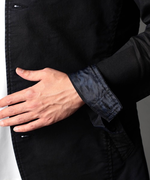 NICOLE CLUB FOR MEN（ニコルクラブフォーメン）の「シワ加工スタンドカヴァーオール（カバーオール・メンズ・オフホワイト/チャコール/ブルー/インディゴブルー・MEDIUM/LARGE/X-LARGE）」の8枚目の写真