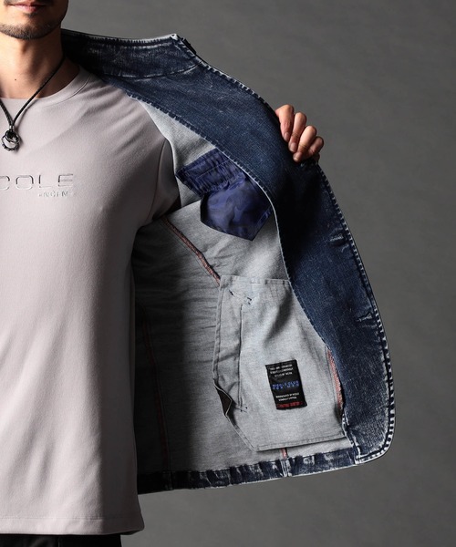 NICOLE CLUB FOR MEN（ニコルクラブフォーメン）の「シワ加工スタンドカヴァーオール（カバーオール・メンズ・オフホワイト/チャコール/ブルー/インディゴブルー・MEDIUM/LARGE/X-LARGE）」の17枚目の写真