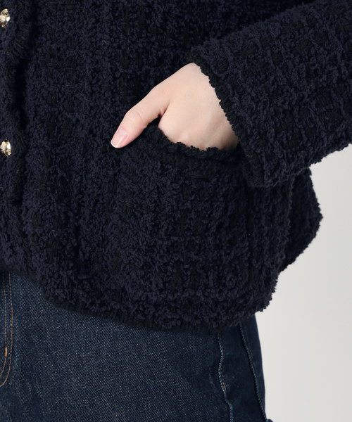SLOBE IENA レディースニットジャケット　ネイビー スローブ イエナ SLOBE IENA ニットジャケット （ネイビー