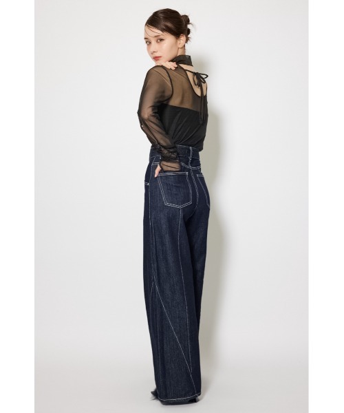 rienda(リエンダ)の「2WAYスリーブギャザーシアートップス 秋服(Tシャツ/カットソー・レディース・ベージュ系その他/ブラック/ブラック系その他・FREE)」の7枚目の写真
