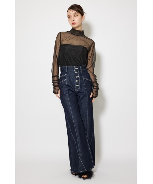 rienda(リエンダ)の「2WAYスリーブギャザーシアートップス 秋服(Tシャツ/カットソー・レディース・ベージュ系その他/ブラック/ブラック系その他・FREE)」の8枚目の写真