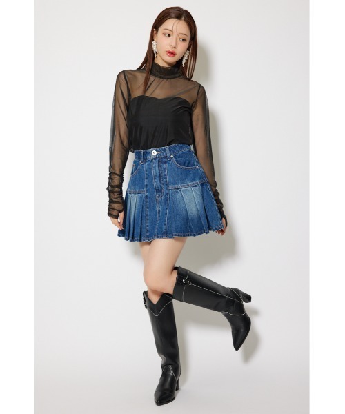 rienda(リエンダ)の「2WAYスリーブギャザーシアートップス 秋服(Tシャツ/カットソー・レディース・ベージュ系その他/ブラック/ブラック系その他・FREE)」の16枚目の写真