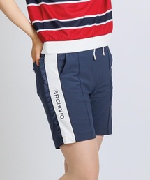 <LADIES>綿ベロアラインUVハーフパンツ