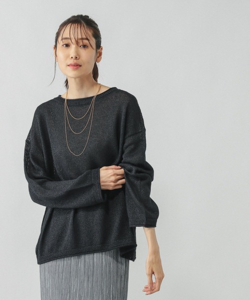 GLOBAL WORK（グローバルワーク）の「ペーパーヤーンドルマンプルオーバー/577961（ニット/セーター・レディース・スミクロ/ダークブラウン/ナチュラル/ローズ系8・MEDIUM/LARGE）」の7枚目の写真