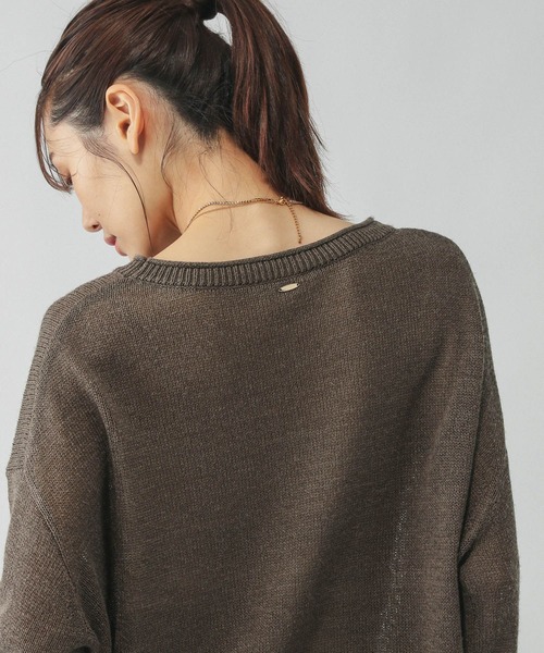 GLOBAL WORK（グローバルワーク）の「ペーパーヤーンドルマンプルオーバー/577961（ニット/セーター・レディース・スミクロ/ダークブラウン/ナチュラル/ローズ系8・MEDIUM/LARGE）」の13枚目の写真
