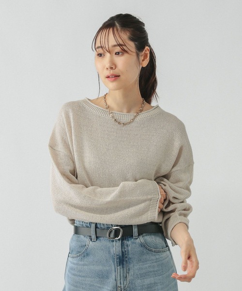 GLOBAL WORK（グローバルワーク）の「ペーパーヤーンドルマンプルオーバー/577961（ニット/セーター・レディース・スミクロ/ダークブラウン/ナチュラル/ローズ系8・MEDIUM/LARGE）」の16枚目の写真