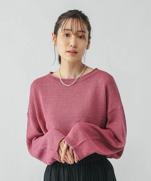 GLOBAL WORK（グローバルワーク）の「ペーパーヤーンドルマンプルオーバー/577961（ニット/セーター・レディース・スミクロ/ダークブラウン/ナチュラル/ローズ系8・MEDIUM/LARGE）」の20枚目の写真