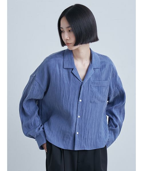 MIESROHE（ミースロエ）の「コンパクトオープンカラーシャツ（シャツ/ブラウス・レディース・ブルー/クリーム/ホワイト・F）」の3枚目の写真