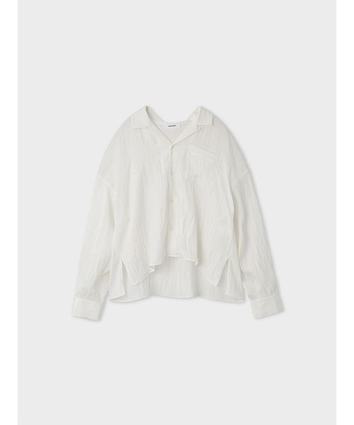 MIESROHE（ミースロエ）の「コンパクトオープンカラーシャツ（シャツ/ブラウス・レディース・ブルー/クリーム/ホワイト・F）」の4枚目の写真