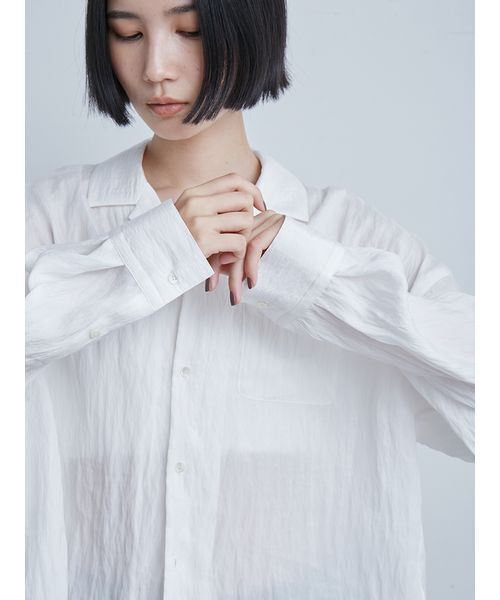 MIESROHE（ミースロエ）の「コンパクトオープンカラーシャツ（シャツ/ブラウス・レディース・ブルー/クリーム/ホワイト・F）」の11枚目の写真