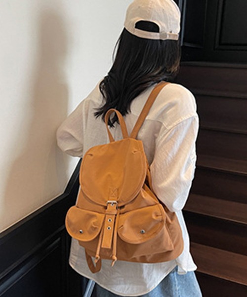 SETUP7（セットアップセブン）の「【SETUP7】マルチポケットバックパック  KNF146　リュック　デイパック（バックパック/リュック・レディース・レッド/ピンク/ホワイト/サックスブルー/ブラック/ライトブラウン/パープル/イエロー・FREE）」の13枚目の写真