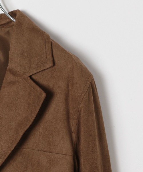 BAYFLOW（ベイフロー）の「[柔らかくて着やすい]フェイクスウェードジャケット（テーラードジャケット・レディース・ダークブラウン/キャメル・FREE）」の16枚目の写真