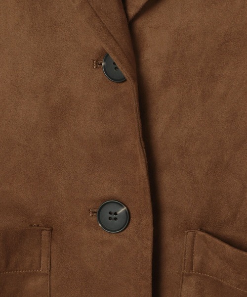 BAYFLOW（ベイフロー）の「[柔らかくて着やすい]フェイクスウェードジャケット（テーラードジャケット・レディース・ダークブラウン/キャメル・FREE）」の21枚目の写真