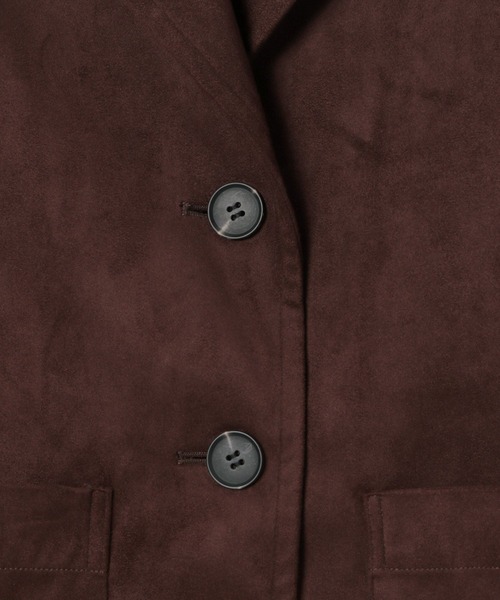 BAYFLOW（ベイフロー）の「[柔らかくて着やすい]フェイクスウェードジャケット（テーラードジャケット・レディース・ダークブラウン/キャメル・FREE）」の22枚目の写真