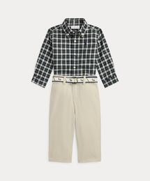 POLO RALPH LAUREN CHILDRENSWEAR（ポロ ラルフ ローレン チルドレンズウェア）の「チェック シャツ、ベルト & キャンバス パンツ セット（その他ベビーウェア）」