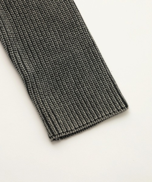 FADED WOVEN MIX ZIP UP KNIT TOP（ニット/セーター）｜X-girl