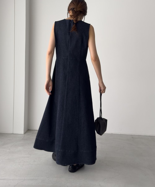 CANAL JEAN（キャナルジーン）の「デニムワンピース（ワンピース・レディース・ネイビー・マルチサイズ）」の3枚目の写真