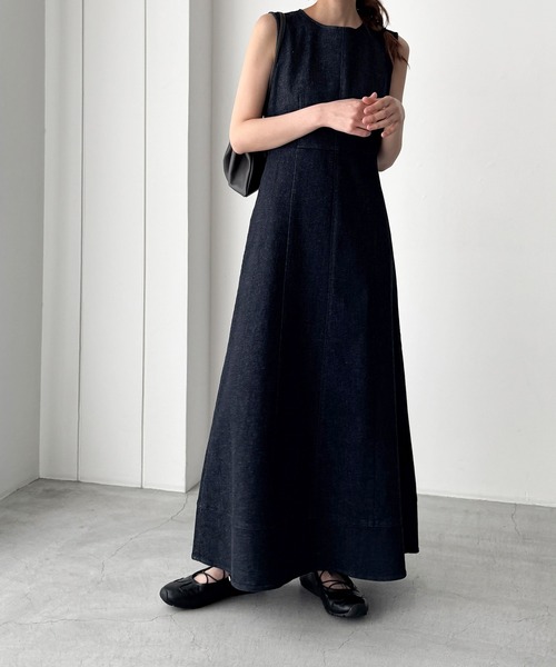 CANAL JEAN（キャナルジーン）の「デニムワンピース（ワンピース・レディース・ネイビー・マルチサイズ）」の4枚目の写真