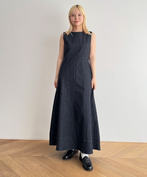 CANAL JEAN（キャナルジーン）の「デニムワンピース（ワンピース・レディース・ネイビー・マルチサイズ）」の6枚目の写真