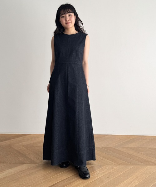 CANAL JEAN（キャナルジーン）の「デニムワンピース（ワンピース・レディース・ネイビー・マルチサイズ）」の5枚目の写真