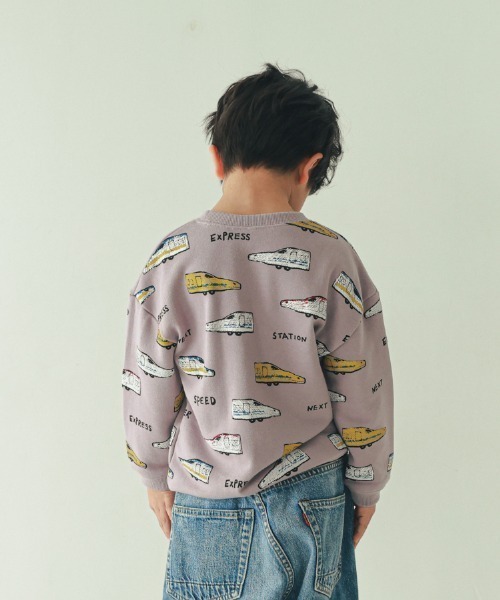 nicohrat（ニコフラート）の「nicohrat/ニコフラート 新幹線柄　トレーナー（スウェット・キッズ・ラベンダー/ブルー/グレー・100cm/110cm/120cm/130cm/140cm/90cm）」の7枚目の写真