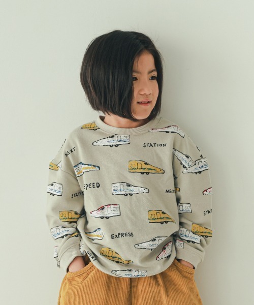 nicohrat（ニコフラート）の「nicohrat/ニコフラート 新幹線柄　トレーナー（スウェット・キッズ・ラベンダー/ブルー/グレー・100cm/110cm/120cm/130cm/140cm/90cm）」の8枚目の写真