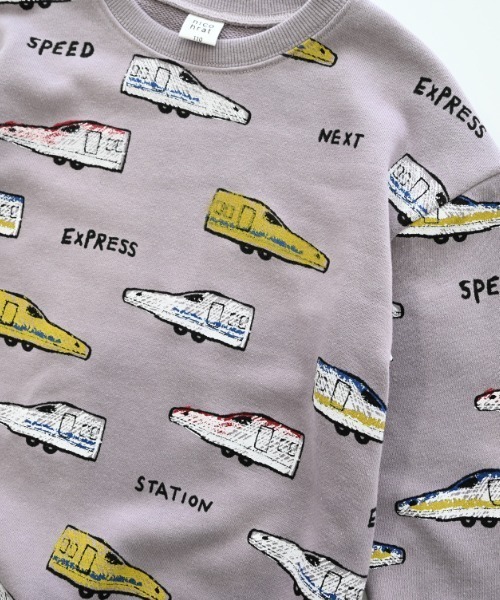 nicohrat（ニコフラート）の「nicohrat/ニコフラート 新幹線柄　トレーナー（スウェット・キッズ・ラベンダー/ブルー/グレー・100cm/110cm/120cm/130cm/140cm/90cm）」の12枚目の写真