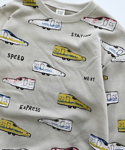 nicohrat（ニコフラート）の「nicohrat/ニコフラート 新幹線柄　トレーナー（スウェット・キッズ・ラベンダー/ブルー/グレー・100cm/110cm/120cm/130cm/140cm/90cm）」の18枚目の写真