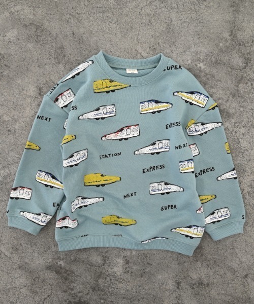 nicohrat（ニコフラート）の「nicohrat/ニコフラート 新幹線柄　トレーナー（スウェット・キッズ・ラベンダー/ブルー/グレー・100cm/110cm/120cm/130cm/140cm/90cm）」の19枚目の写真