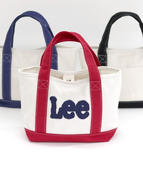   トートバッグ ホワイト/レッド セール】Lee（リー）パッチワークロゴキャンバスミニトート レディース