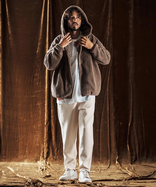 mj10978-Boa Quilt Hoodie ボアキルティングブルゾン(AG05-005acf