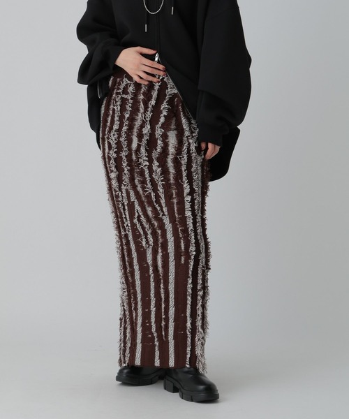 7ゲージフリンジニットスカート 581686（スカート）｜LEPSIM