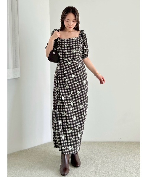 00サイズ】スクエアネックプリントワンピース（ワンピース）｜FRAY I.D