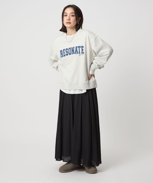 green label relaxing（グリーンレーベルリラクシング）の「＜at ease＞ロゴ スウェット プルオーバー（スウェット・レディース・グレー/ダークグレー/ネイビー・FREE）」の5枚目の写真