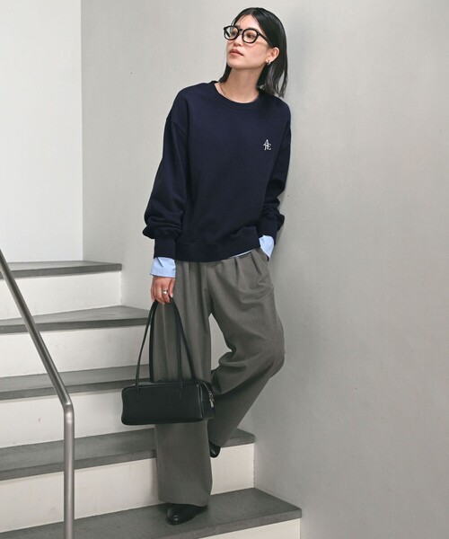 green label relaxing（グリーンレーベルリラクシング）の「【WEB限定】＜at ease＞ロゴ スウェット プルオーバー（スウェット・レディース・グレー/ダークグレー/ネイビー・FREE）」の14枚目の写真