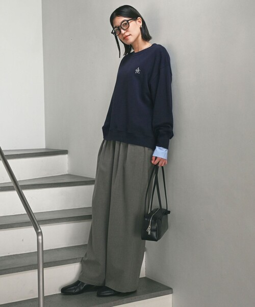 green label relaxing（グリーンレーベルリラクシング）の「【WEB限定】＜at ease＞ロゴ スウェット プルオーバー（スウェット・レディース・グレー/ダークグレー/ネイビー・FREE）」の15枚目の写真