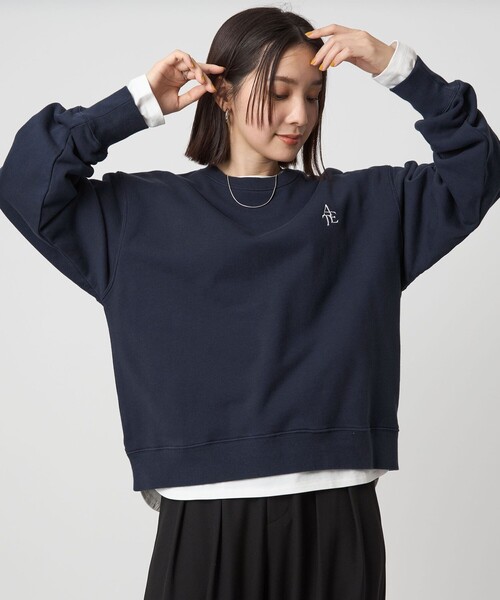 green label relaxing（グリーンレーベルリラクシング）の「【WEB限定】＜at ease＞ロゴ スウェット プルオーバー（スウェット・レディース・グレー/ダークグレー/ネイビー・FREE）」の16枚目の写真