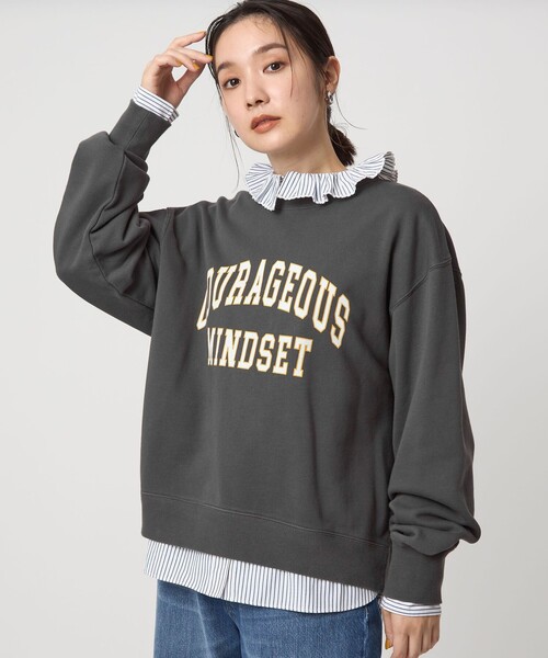 green label relaxing（グリーンレーベルリラクシング）の「【WEB限定】＜at ease＞ロゴ スウェット プルオーバー（スウェット・レディース・グレー/ダークグレー/ネイビー・FREE）」の19枚目の写真