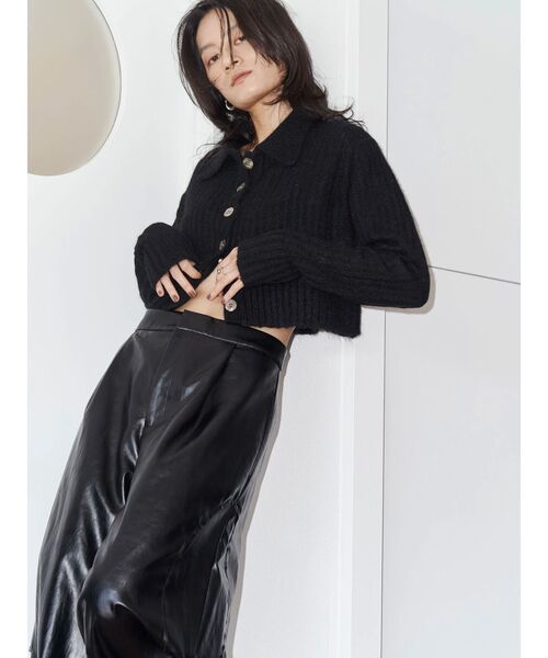 Htage(テージ)の「【Htage】フェイクレザータックカーブパンツ(その他パンツ・レディース・ブラック/ボルドー・SMALL/MEDIUM)」の9枚目の写真