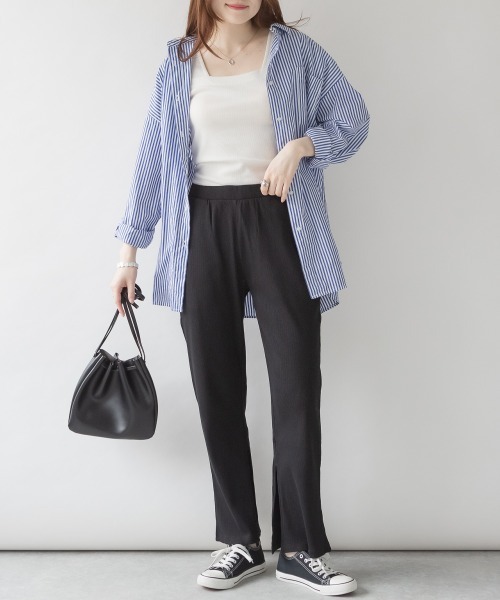 RCD(アールシーディー)の「裾スリットストレートカットパンツ(その他パンツ・レディース・ブラック/グレイッシュベージュ/キャメル・M/3L/L/LL/4L)」の9枚目の写真