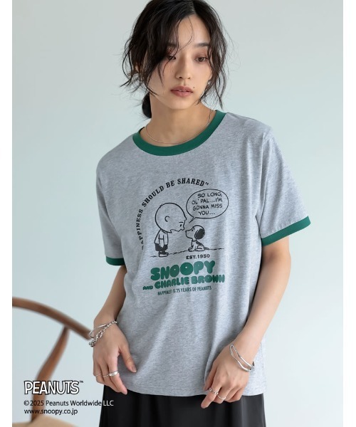 PEANUTS][別注]コンパクトリンガーTシャツ（Tシャツ/カットソー