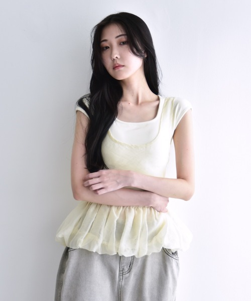 Y/lim(イリム)の「シアーバルーンタンク(タンクトップ・レディース・オフホワイト/ブラック/ピンク・FREE)」の17枚目の写真