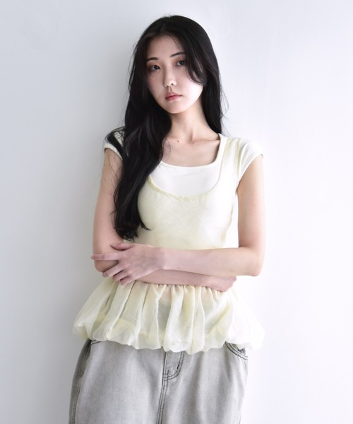 Y/lim(イリム)の「シアーバルーンタンク(タンクトップ・レディース・オフホワイト/ブラック/ピンク・FREE)」の18枚目の写真