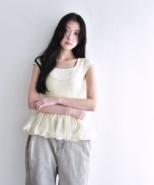 Y/lim(イリム)の「シアーバルーンタンク(タンクトップ・レディース・オフホワイト/ブラック/ピンク・FREE)」の19枚目の写真