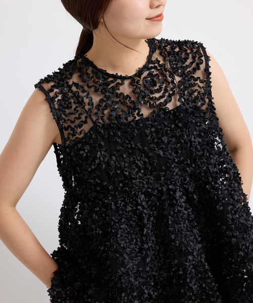 TORRAZZO DONNA ブラック ノースリーブチュニック　SHIPS セール】TORRAZZO DONNA/トラッゾドンナ チュニックブラウス（シャツ